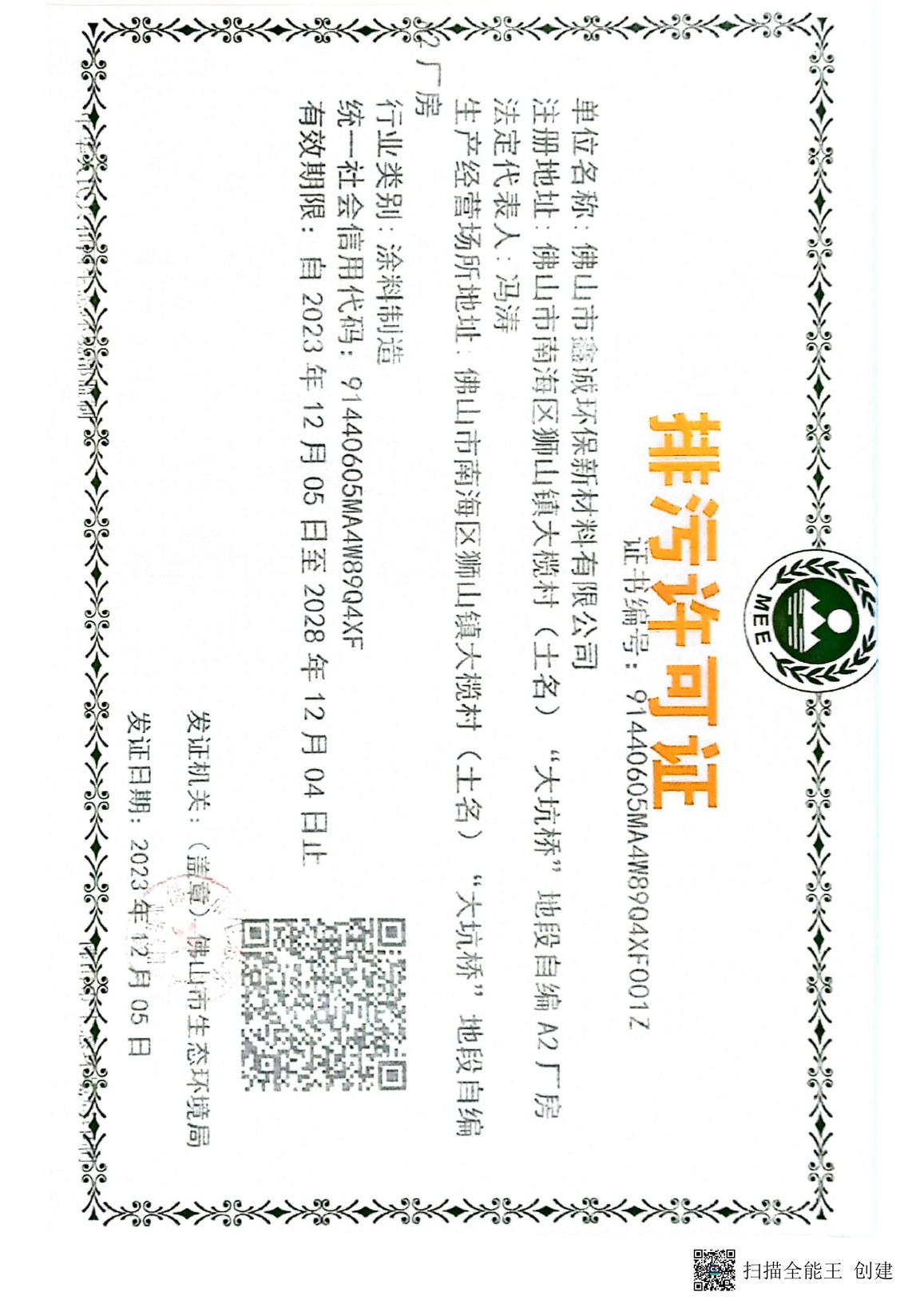 Emission permit