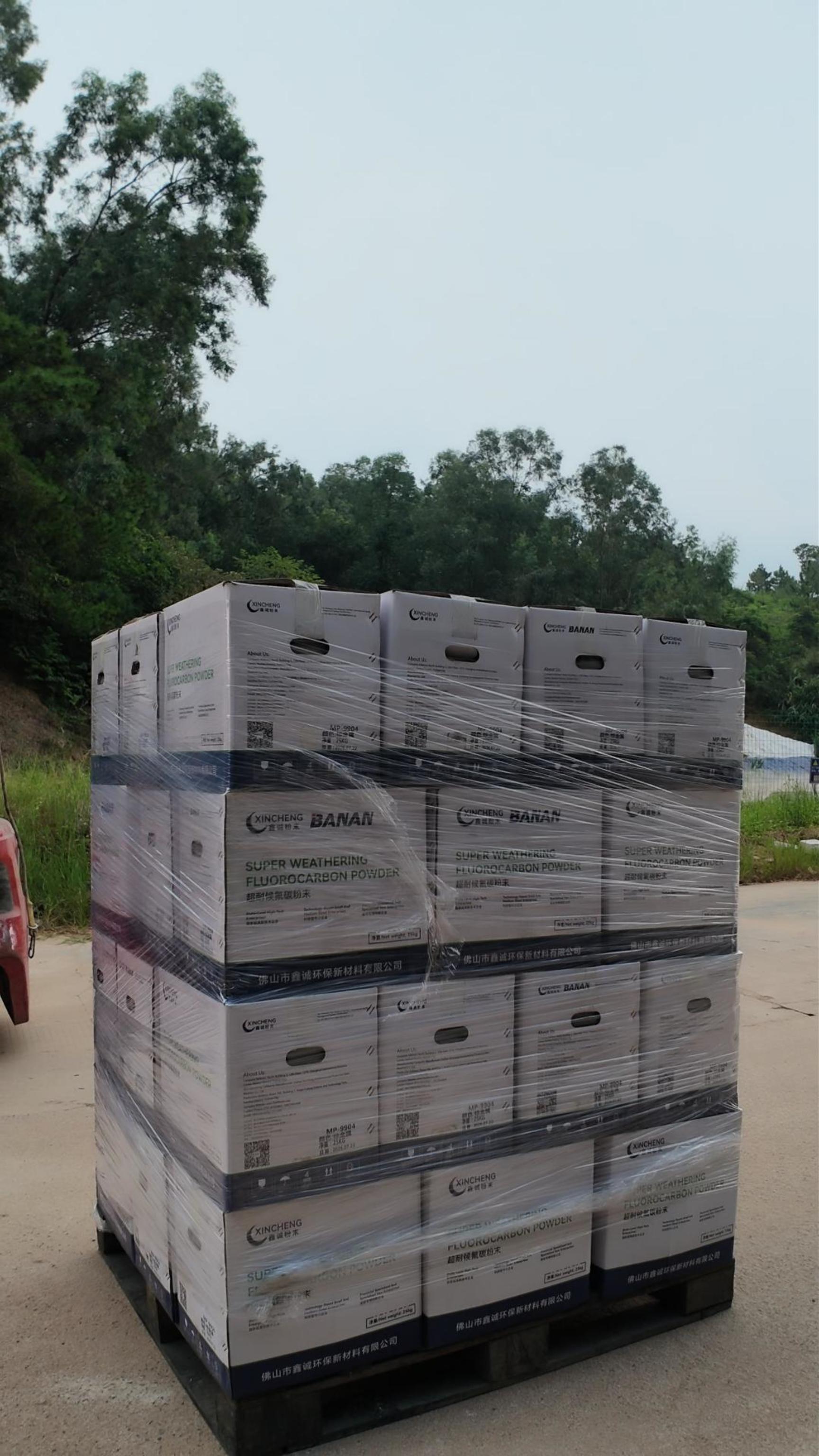 Prepared powder coating cartons for dispatch